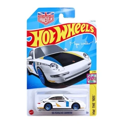 Imagen de Hot Wheels &#039;96 Porsche Carrera Myles Walker HW: The 90&#039;s 1/10 (174/250) HTF01 Blanco 2024 + Protector Short Card Frikimonkey