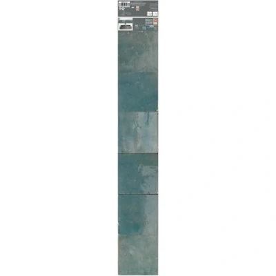 Imagen de Plage 6 Adhesivos para Azulejos ZELLIGE Gris bleuté, Vinilo, Azul, 15x15cm