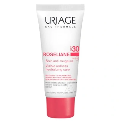 Imagen de Uriage Roséliane Crema facial antienrojecimiento SPF30 de 40 ml, calma, hidrata, reduce el enrojecimiento la piel sensible propensa al enrojecimiento, con manteca karité, comodidad duradera y