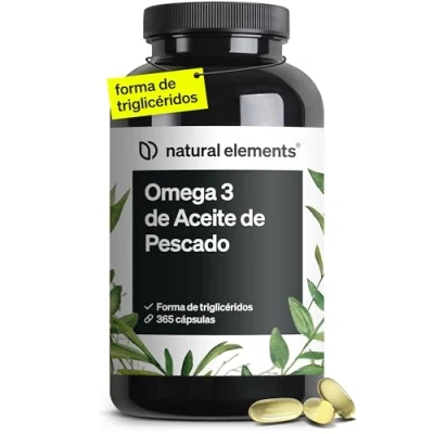 Imagen de Omega 3 2000mg por dosis diaria 365 cápsulas de máxima concentración DHA 240mg y EPA 360mg Probada en laboratorio fabricada Alemania