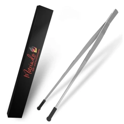 Imagen de Marindo Pinzas de Cocina 30 cm Largo, Acero Inoxidable, aptas para lavavajillas, Rectas (Acero Inoxidable/Silicona)