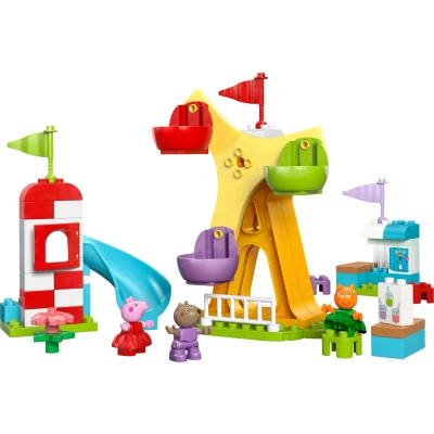 Imagen de LEGO Duplo Peppa Pig Feria Parque de Atracciones con Noria y Tobogán Juguete 3 Figuras, Juego para Clasificar por Colores Desarrollar la Motricidad Fina Niñas Niños 2+ Años 10453