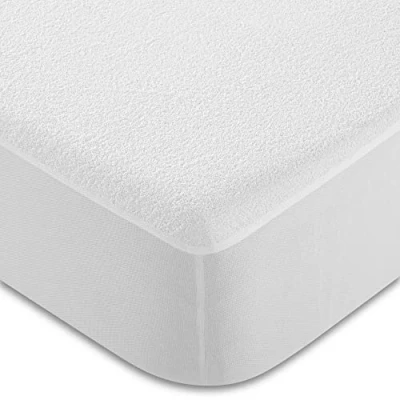 Imagen de CandidoPenalba Protector de Colchon Algodon Rizo. Cubre Antiacaros Antibacterias. Impermeable. Funda Tacto Suave. Cama 90 cm. España. 90x190/200 cm Blanco