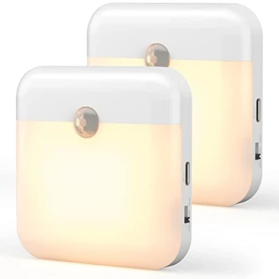 Imagen de OUSFOT Luz nocturna Infantil 36LED Sensor Movimiento 2 Piezas Automática con Accesorio Magnético para la Habitación del Bebé,Pasillo,Cocina,Escalera,Sala de Estar