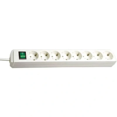Imagen de Brennenstuhl Eco Line regleta de Enchufes con 8 tomas corriente (interruptor, protección infantil), Blanco, 3 m