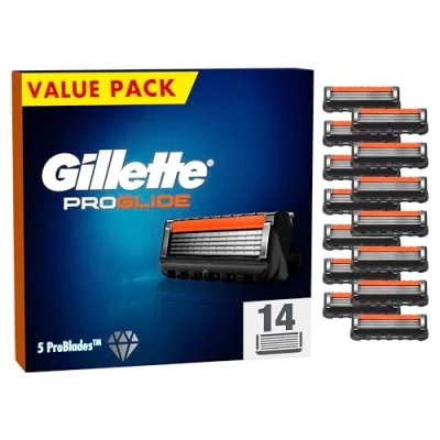 Imagen de Gillette ProGlide Cuchillas de Afeitar Hombre con Tecnología FlexBall, Paquete 14 Recambio (el embalaje puede variar)