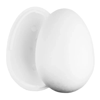 Imagen de Ideen mit Herz Huevo de poliestireno, 2 piezas, grande y divisible (30 cm alto, 21 diámetro, 1 unidad)