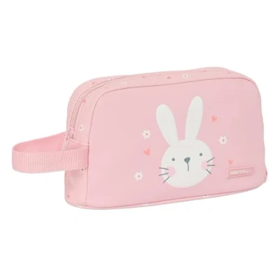 Imagen de Safta PREESCOLAR BUNNY Porta Desayunos Termo, Tejido Reciclable, Portatodo, Calidad y Máxima Resistencia, Comida, Recreo, 21.5x6.5x12 cm, Color Rosa