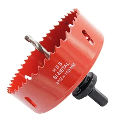 Imagen de Corona 110mm, LAIWEI Cortador de agujeros eje resistente para perforar madera, perfil aluminio, PVC y otros materiales