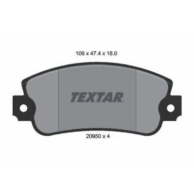 Imagen de TEXTAR 2095005 Juego de pastillas freno no preparado para indicador desgaste SEAT: IBIZA 1, Panda, 131, FIAT: Uno Hatchback, Panda I Hatchback