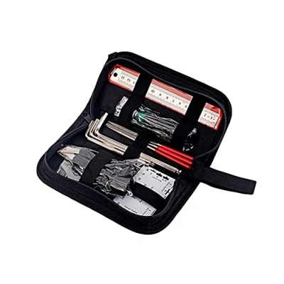 Imagen de Alnicov Kit de herramientas mantenimiento reparación guitarra,incluye organizador cuerdas,regla acción,medidor medición para guitarra,ukelele