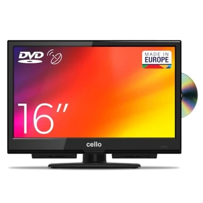 Imagen de Cello C1624F 16&quot; Full HD LED TV Reproductor de DVD Integrado Sintonizador Triple DVB T/T2 C S/S2 HDMI USB 230V Pitch Sound para una Experiencia Sonido