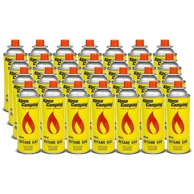 Imagen de Alpen Camping Cartucho de Gas 400 ml, Certificado: Pi 0875, Compatible con EN417, isobutano, Rango Funcionamiento 10 C a + 40 C, IK004 (26)