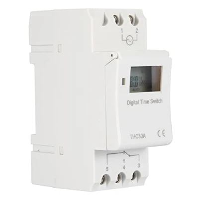 Imagen de THC Nuevo temporizador programable Interruptor de tiempo Relé digital LCD DIN 30A RAIL AC DC 12/24/110 / 220V(12V)