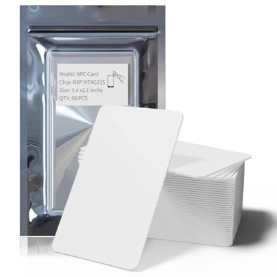 Imagen de SANPOPO 50 Tarjetas NFC, NTAG215 Regrabable NFC Tags Tarjetas, Compatible con TagMo y Amiibo, Funcionan Todos los Teléfonos Móviles Habilitados para