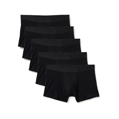 Imagen de Amazon Essentials Calzoncillo Bóxer de Punto Algodón 12,7cm Hombre, Pack 5, Negro, XXL