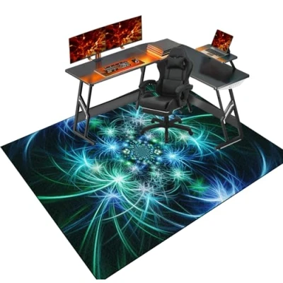 Imagen de Alfombrilla para Silla de Oficina, Alfombra Gaming, Protección Suelos Duros, Protector Suelo Ruedas, Escritorio, Antideslizante 130 x 160 cm