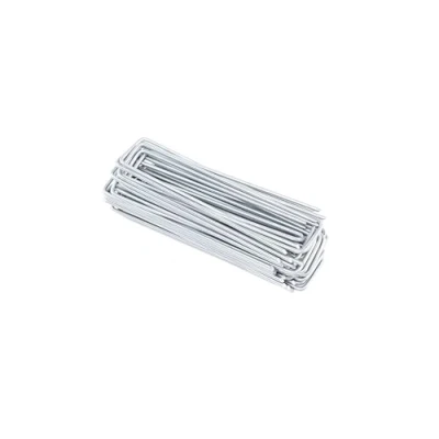 Imagen de (100 Piezas) Grapas de Jardín en Forma U Galvanizado Piquetas Acero 150 mm Largo, 30 Ancho, Ø 3 para Tela Antihierbas y Cesped Artificial