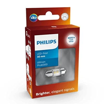 Imagen de Philips Ultinon Pro6000 LED Festoon foco de señalización para automóvil (C5W), 6.000K cool white, 30mm, 24V, Versión anterior