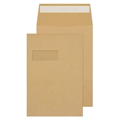 Imagen de Purely Packaging C4 324x229x25mm Gusset Pocket Peel and Seal Window Manila Envelope (Pack of 125)