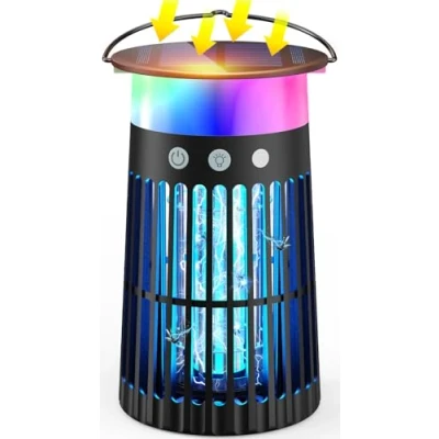 Imagen de Anysun Mata Mosquitos Electrico Solar, Lampara Antimosquitos Impermeable, USB Recargable, Anti para Interiores, Inicio, Patios, Jardines, Acampar