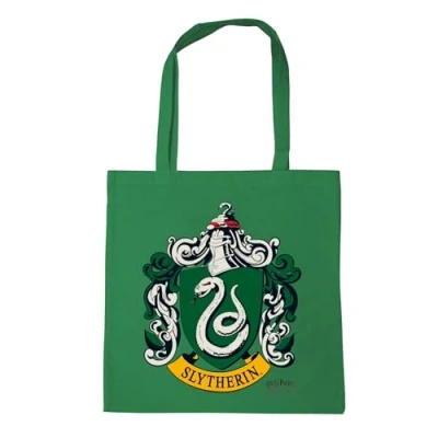 Imagen de Logoshirt® Harry Potter Slytherin Logo Sac de courses Bolsa algodón Impresa I Asas largas verde Diseño original con licencia