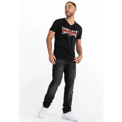 Imagen de Lonsdale Normale Passform Stanydale Camiseta estampada, Hombre, Talla: XL, Black red white