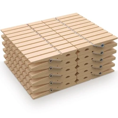 Imagen de PORTENTUM Pinzas para Ropa de Madera, Set 100, Natural Tendederos, Manualidades y Uso Doméstico, Resistente a Exterior, Larga Vida Útil, Ecológica Sostenible, Tamaño 7,5x1,0x1,3cm