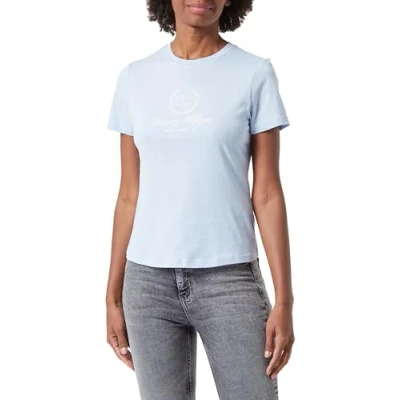 Imagen de Tommy Hilfiger FLAG Script Camiseta estampada, Mujer, Talla: XXS, Breezy blue