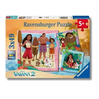 Imagen de Ravensburger Puzzle: Disney Vaiana 2, Puzzles Infantiles 6 Años o Más, Rompecabezas, 3 de 49 Piezas, Regalos Niños Años, 21x21cm