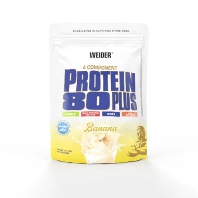 Imagen de Weider Protein 80 Plus, Proteina de suero leche, Sabor Plátano, 500 gr