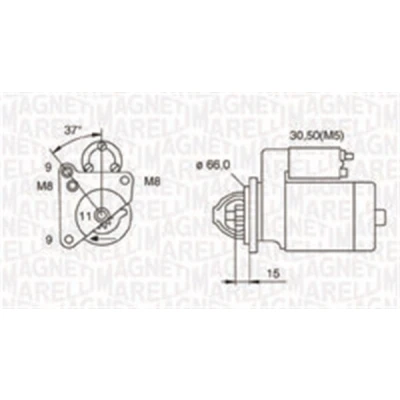 Imagen de MAGNETI MARELLI 063721260010 Motor de arranque 12 1,3 11 CITROËN: Berlingo / First I Furgón, Xsara Picasso, II