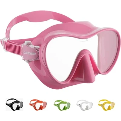 Imagen de CRESSI F1 Mask Pink Máscara Monocristal Tecnologia Frameless para Buceo y Snorkel, Rosa, Talla Única, Unisex