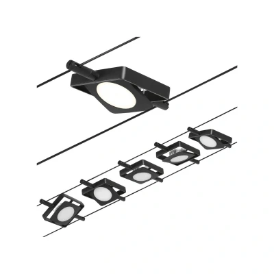 Imagen de Paulmann 94424 Juego de cables CorDuo LED MacLED DC incl. 5x4,5 vatios extensible Negro mate, cromado Cable metálico 3000 K