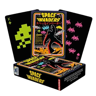 Imagen de Aquarius Space Invaders Baraja de Cartas con temática para Tus Juegos Favoritos, mercancía y coleccionables Licencia Oficial