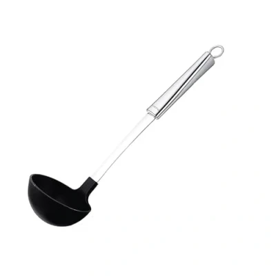 Imagen de Lagostina Cucinieri Cucharón Antiadherente, Nylon/Acero Inoxidable, Negro/Plateado, 34 Cm, 1 Unidad