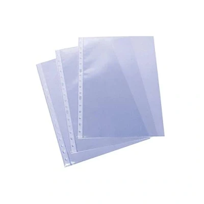 Imagen de Grafoplás Caja 100 Fundas Transparentes Cristal Galga Extra Tamaño Folio Lomo Reforzado 16 Taladros Carpetas de Anillas
