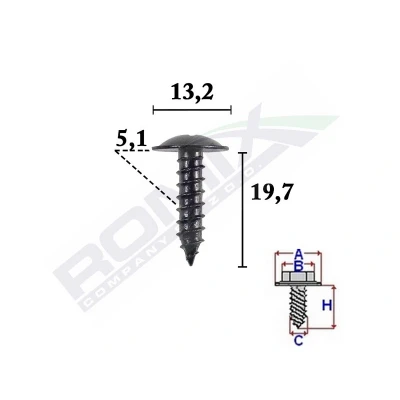 Imagen de ROMIX C70593 Tornillo VOLKSWAGEN: Golf 2, 4, Polo V Hatchback, SEAT: Alhambra II, Córdoba I Berlina, I, AUDI: A4 B5 A6 C6 Avant