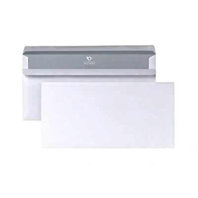 Imagen de Bong 1220617 Sobres autoadhesivos (tamaño DIN, interior gris, 110 x 220 mm, 100 unidades), color blanco
