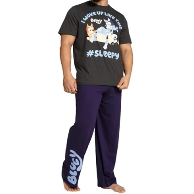Imagen de Bluey Pijama Set De Hombre Bingo Divertido Verano Azul XL