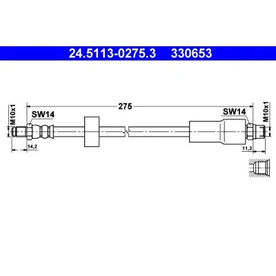 Imagen de ATE 24.5113 0275.3 Latiguillos de Freno 275 M10x1 BMW: 5 Touring