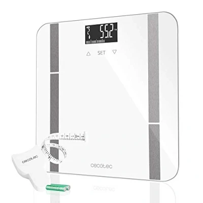 Imagen de Cecotec Báscula de Baño Digital Surface Precision 9400 Full Healthy. Alta precisión, Plataforma Cristal templado seguridad, Pantalla LCD, Capacidad máxima 180kgr, Cinta métrica