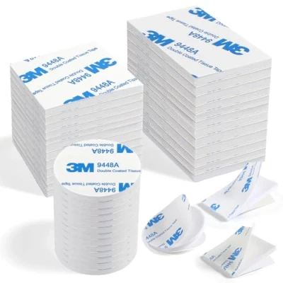 Imagen de LLNRC cinta adhesiva de doble cara extrafuerte, 60 unidades cara, espuma para paredes, suelos, plásticos, vasos metal (blanco)