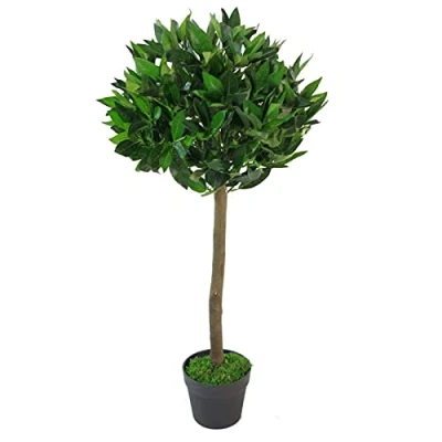 Imagen de Leaf Design UK AZ Bay Árbol topiario Artificial Realista de Laurel Verde, 90 cm