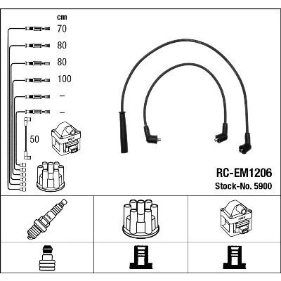 Imagen de NGK 5900 Juego de Cables Encendido 5 MITSUBISHI: GALANT 4 Stufenheck