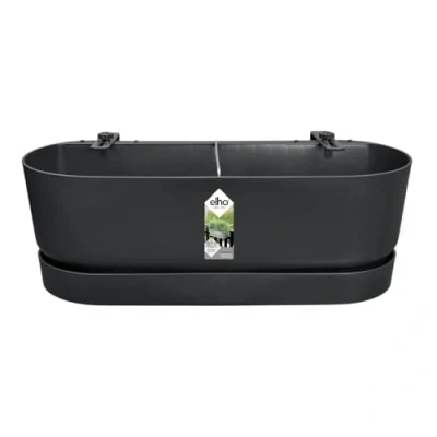 Imagen de Elho Greenville Easy Balcony 52 Jardinera por Balcón Ø x H 19.4 cm Negro/Living Black