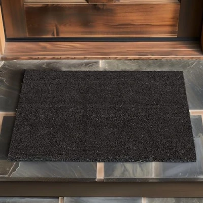 Imagen de Entrando Felpudo de fibra coco Alfombrilla óptima para exteriores antideslizante, resistente a la intemperie, exterior antracita, 40 x 60 cm, felpudos puerta casa, alfombra