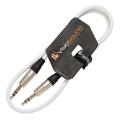 Imagen de Jack TRS Estéreo 6.35mm 1/4&quot; a Cable TRS/Cable con Audio Balanceado 1m Blanco