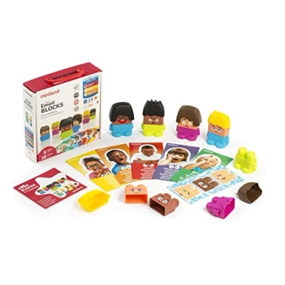 Imagen de Miniland Set de personajes con piezas intercambiables para trabajar las emociones, Multicolor (32350), 2 a 6 años