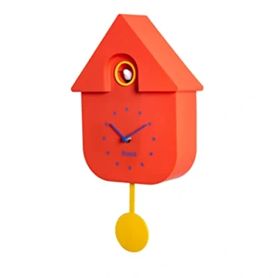 Imagen de Fisura Reloj de Cuco. Pared. Pared Original para Regalo. 3 Pilas AA no Incluidas. Medidas: 21,5 x 8 41,5 cm. Plástico ABS. (Rojo)